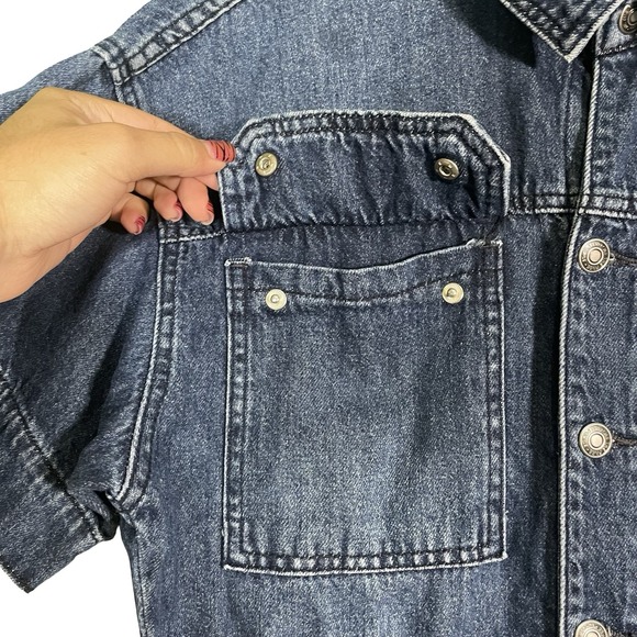 Free People We the Free Marci Denim Jumpsuit Women's Size L City Coveralls - Picture 8 of 13